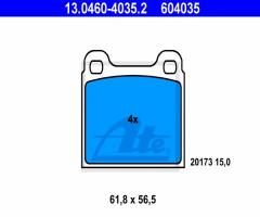 Ate 13.0460-4035 klocki hamulcowe alfa romeo, alfa romeo alfetta (116), ford taunus 17m (21)