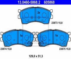 Ate 13.0460-5868 klocki hamulcowe kia rio 02-05 przód z akustycznym czujnikiem zużycia