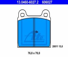 Ate 13.0460-6027 klocki hamulcowe mercedes w115 68-76, alfa romeo spider (115), ford taunus 17m (21)