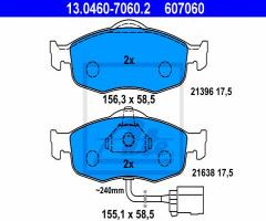 Ate 13.0460-7060 klocki hamulcowe ford scorpio 92-94 z czuj., ford scorpio i (gae, gge)