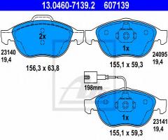 Ate 13.0460-7139 klocki hamulcowe alfa romeo 159 00-05 przód z czujnikiem, alfa romeo 156 (932)