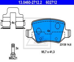 Ate 13.0460-2712 klocki hamulcowe mercedes w169 a-klasa 04- tył, mercedes-benz klasa a (w169)