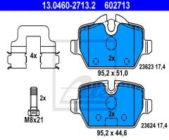 Ate 13.0460-2713 klocki hamulcowe bmw 3 e90 05- tył, bmw 1 (e81), mini mini countryman (r60)