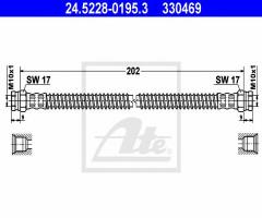 Ate 24.5228-0195 przewód hamulcowy giętki citroen, citroËn zx (n2)