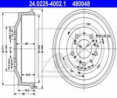 Ate 24.0225-4002 bęben hamulcowy fiat ducato 82-06, alfa romeo ar 6 autobus (280)