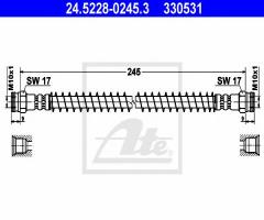 Ate 24.5228-0245 przewód hamulcowy giętki citroen, citroËn zx (n2)