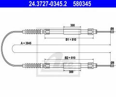 Ate 24.3727-0345 linka hamulca ręcznego fiat ducato 94-99, citroËn jumper autobus (230p)