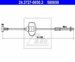 Ate 24.3727-0650 linka hamulca ręcznego ford focus 98-01, ford focus (daw, dbw)