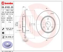 Brembo 08.8163.21 tarcza hamulc. smart fortwo  07- przód, smart fortwo coupe (451)