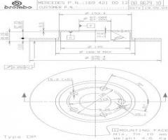 Brembo 08.8679.11 tarcza hamulc. mercedes w169 a-klasa  04- a150, mercedes-benz klasa a (w169)