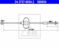 Ate 24.3727-0654 linka hamulca ręcznego ford focus 01-04, ford focus (daw, dbw)