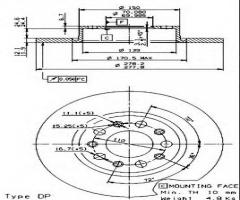 Brembo 08.9364.21 tarcza hamulc. alfa romeo 159  05- tył, alfa romeo giulietta (940)