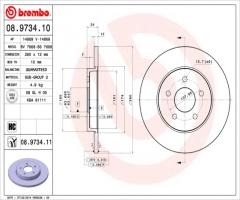 Brembo 08.9734.11 tarcza hamulc. ford mondeo  00-07 tył, ford mondeo iii kombi (bwy)