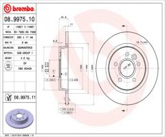 Brembo 08.9975.11 tarcza hamulc. ford focus ii  04-  tył, ford focus ii kombi (da_), volvo c30