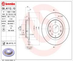 Brembo 08.a112.11 tarcza hamulc. mazda 6  02- tył, mazda 6 hatchback (gh)