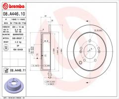 Brembo 08.a446.11 tarcza hamulc. hyundai santa fe  00-06 tył, hyundai trajet (fo)