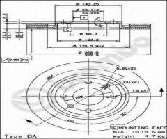 Brembo 09.4987.21 tarcza hamulc. citroen berlingo,xsara peugeot 206,, citroËn bx (xb-_)