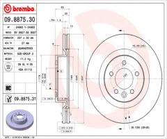 Brembo 09.8875.31 tarcza hamulc. range rover sport  06- 4,4, land rover discovery iii (taa)