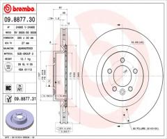 Brembo 09.8877.31 tarcza hamulc. range rover sport  05- 4,2i v8, land rover discovery iv (la)
