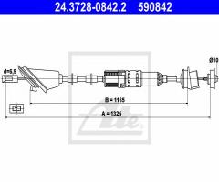 Ate 24.3728-0842 linka sprzęgła peugeot 106 96-04, peugeot 106 ii (1)