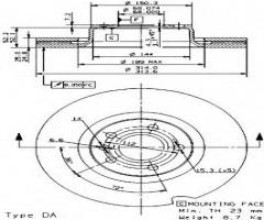 Brembo 09.9540.11 tarcza hamulc. audi a6  04-, audi a6 (4f2, c6)