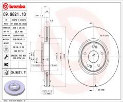 Brembo 09.9821.11 tarcza hamulc. renault laguna  05-07, renault laguna ii (bg0/1_)