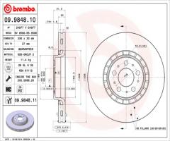 Brembo 09.9848.11 tarcza hamulc. volvo xc90  02-  koła 17, volvo xc90 i