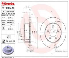 Brembo 09.9905.11 tarcza hamulc. jeep wrangler  00-, jeep cherokee (xj)