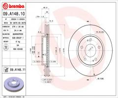 Brembo 09.a148.11 tarcza hamulc. mitsubishi lancer  03-07, mitsubishi space runner (n6_w)