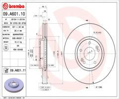 Brembo 09.a601.11 tarcza hamulc. hyundai santa fe ii  06- przód, hyundai santa fÉ i (sm)