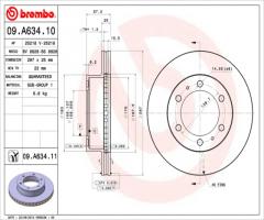 Brembo 09.a634.11 tarcza hamulc. toyota hilux  05-