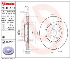 Brembo 09.a717.11 tarcza hamulc. lexus is220d  05-, lexus is ii (gse2_, ale2_, use2_)
