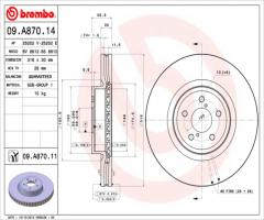 Brembo 09.a870.11 tarcza hamulc. subaru legacy  05-, subaru legacy iv (bl, bp)