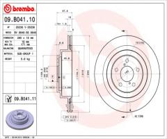 Brembo 09.b041.11 tarcza hamulc. subaru impreza  00-07 tył, subaru impreza sedan (gd, gg)