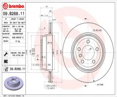 Brembo 09.b268.11 tarcza hamulc. bmw 7 e65/e66  05-08 tył wen, bmw 7 (e65, e66, e67)