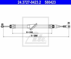 Ate 24.3727-0423 linka hamulca ręcznego mercedes w202 citroen klasa 93-00