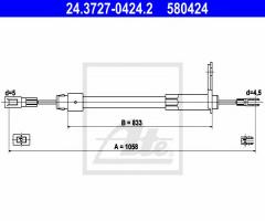 Ate 24.3727-0424 linka hamulca ręcznego mercedes w210 e-klasa 95-02, mercedes-benz klasa e (w210)