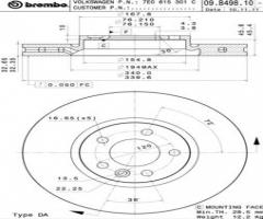 Brembo 09.b498.10 tarcza hamulc. vw t5  09- przód (340x32.6mm) 