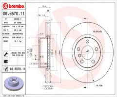 Brembo 09.b570.11 tarcza hamulc. bmw x3 f25  11- przód , bmw x3 (f25)