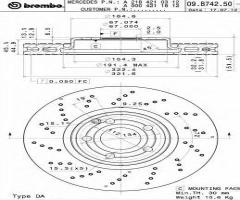 Brembo 09.b742.51 tarcza hamulc. mercedes c218 cls-klasa  11- przód, mercedes-benz cls (c218)