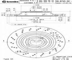 Brembo 09.b743.51 tarcza hamulc. mercedes r231 sl-klasa  12- tył, mercedes-benz sl (r231)