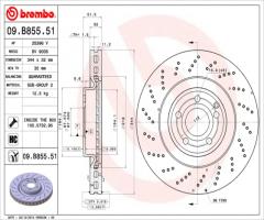 Brembo 09.b855.51 tarcza hamulc. mercedes c218 cls-klasa  11-, mercedes-benz cls (c218)