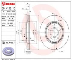 Brembo 09.n125.11 tarcza hamulc. chrysler grand voyager  07- , chrysler grand voyager v (rt)