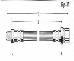 Cd 036 przewód hamulcowy giętki polonez - lucas tył, fso polonez iii