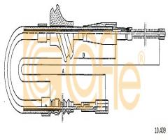 Cofle 10.409 linka hamulca ręcznego audi 100  82-90, audi 100 (43, c2)