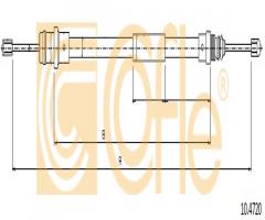 Cofle 10.4720 linka hamulca ręcznego fiat scudo  96-06, citroËn jumpy (u6u)