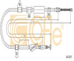 Cofle 10.5237 linka hamulca ręcznego rover 200  96-99 lt, mg mg zr, rover 200 (rf)