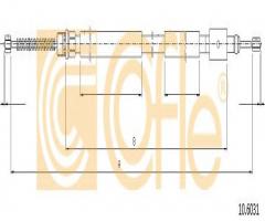 Cofle 10.6031 linka hamulca ręcznego peugeot 306 kombi  97-02 pr