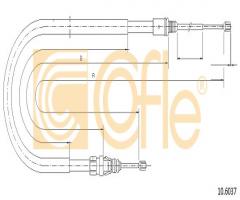 Cofle 10.6037 linka hamulca ręcznego peugeot 207  08- tył, peugeot 208