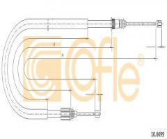 Cofle 10.6699 linka hamulca ręcznego renault, renault megane scenic (ja0/1_)